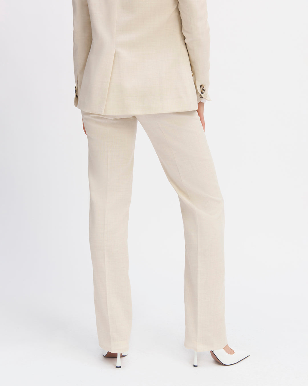 "Straight-cut-high-waist-lined-front-zip-close-with-hook-17H10-suit-for-women-paris-"