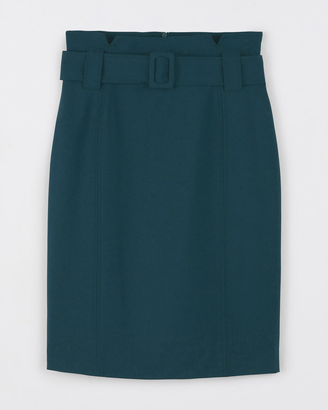 Short-pencil-skirt-High-waist-Covered-belt-tone-on-tone-Removable-belt-Back-slit-for-ease-17H10-tailors-for-women-paris-