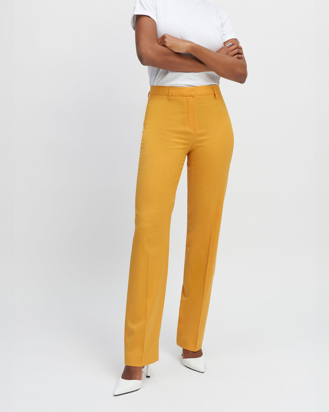 Trousers-yellow-Straight-cut-High-waist-Lined-front-Zip-with-hook-17H10-tailors-for-women-paris-